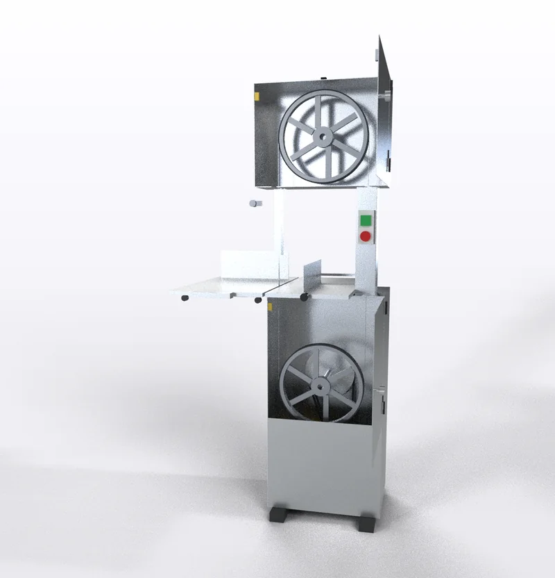 Modelo 3D da serra-fita com portas de acesso abertas